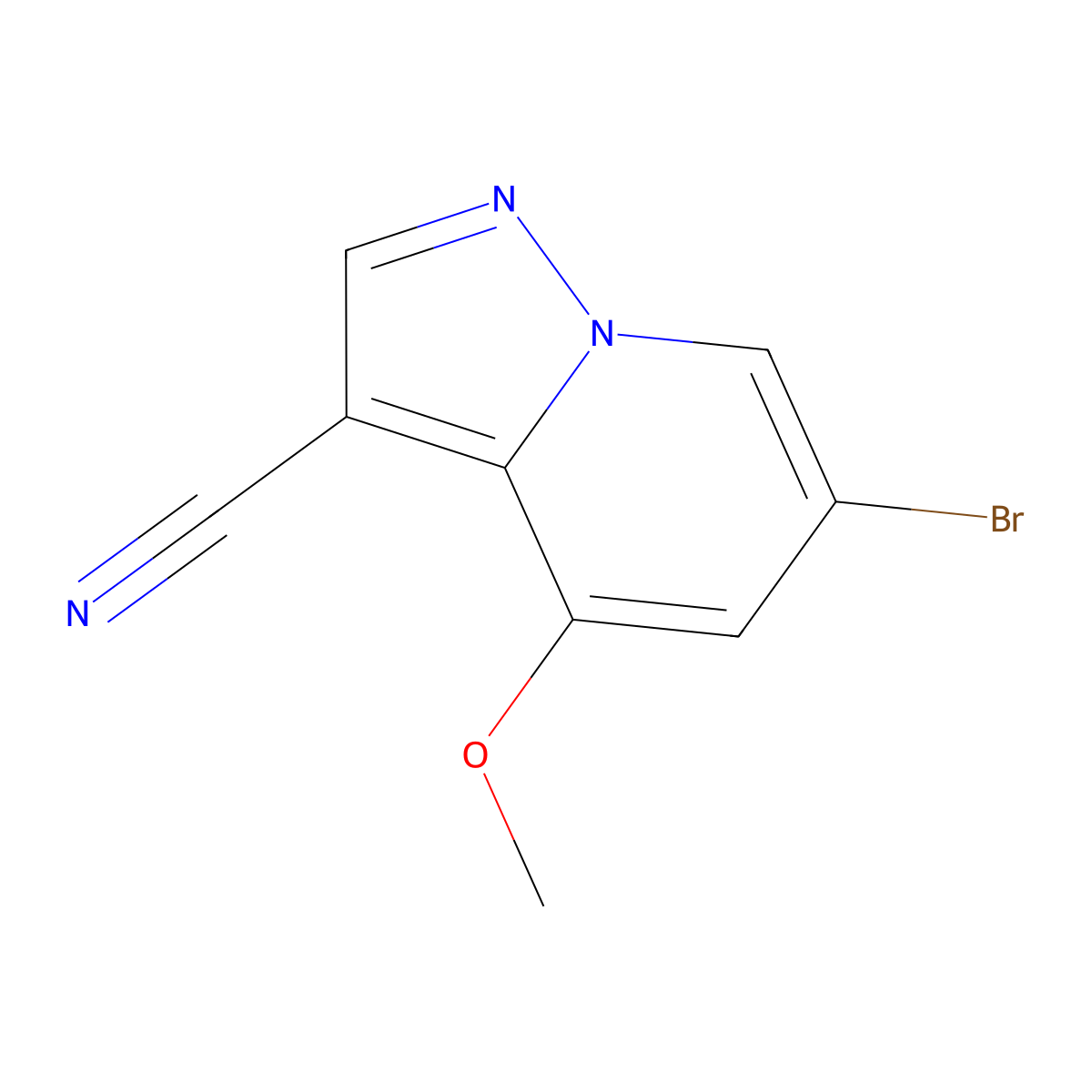 6-Bromo-4-methoxypyrazolo[1,5-a]pyridine-3-carbonitrile molecular structure, CAS 1207836-10-9