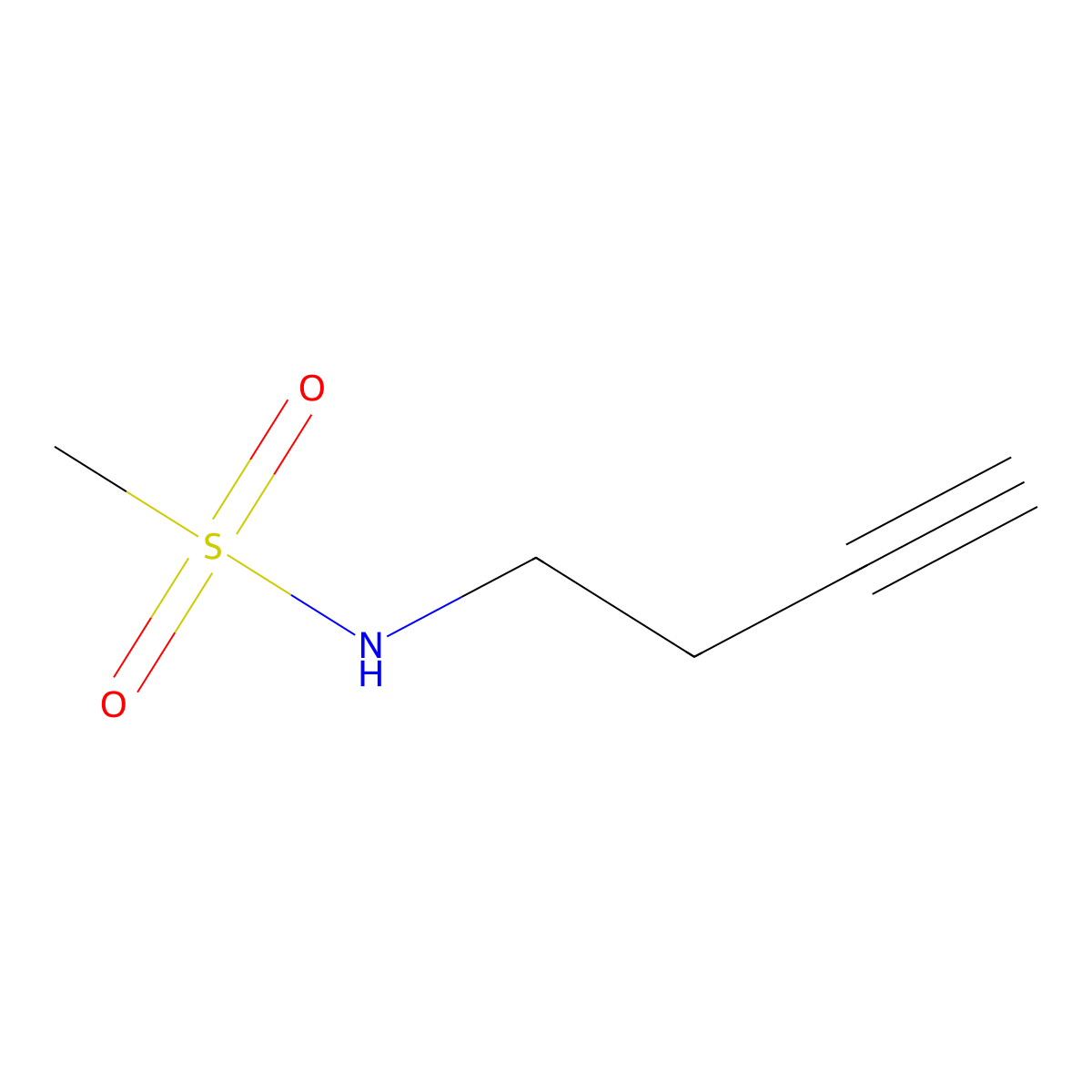 N-(but-3-yn-1-yl)methanesulfonamide molecular structure, CAS 1207840-15-0