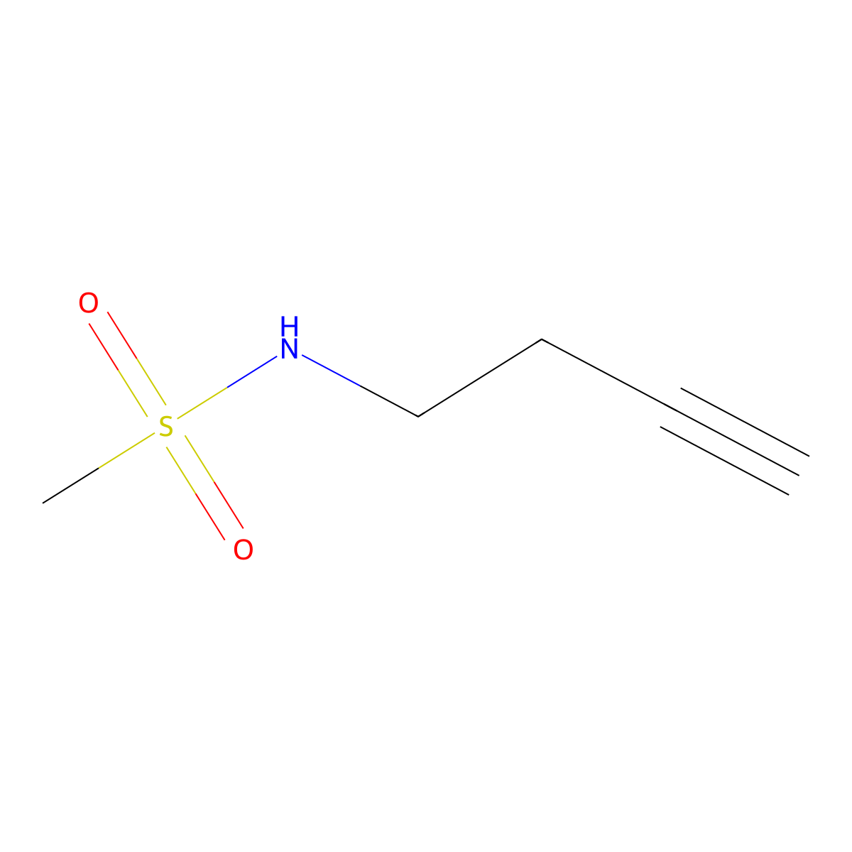 N-(but-3-yn-1-yl)methanesulfonamide molecular structure, CAS 1207840-15-0
