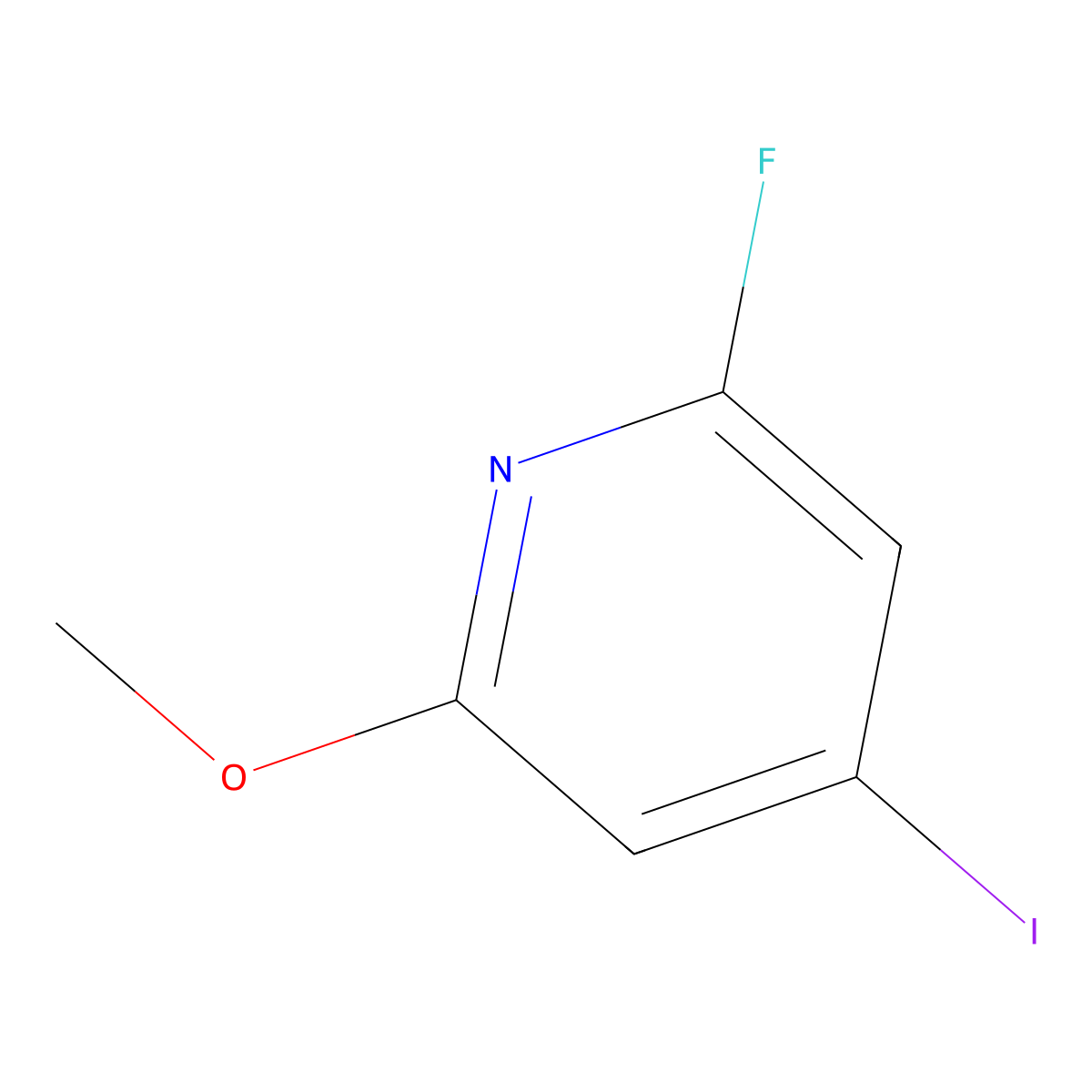 2-Fluoro-4-iodo-6-methoxypyridine molecular structure, CAS 1207840-36-5