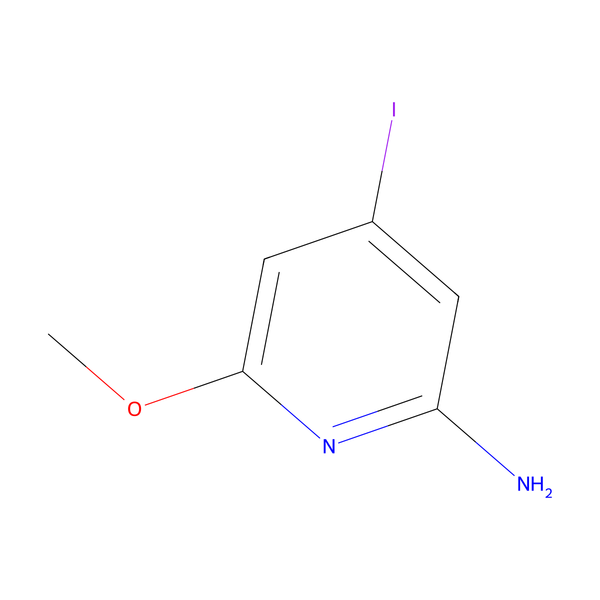 4-Iodo-6-methoxypyridin-2-amine molecular structure, CAS 1207840-37-6