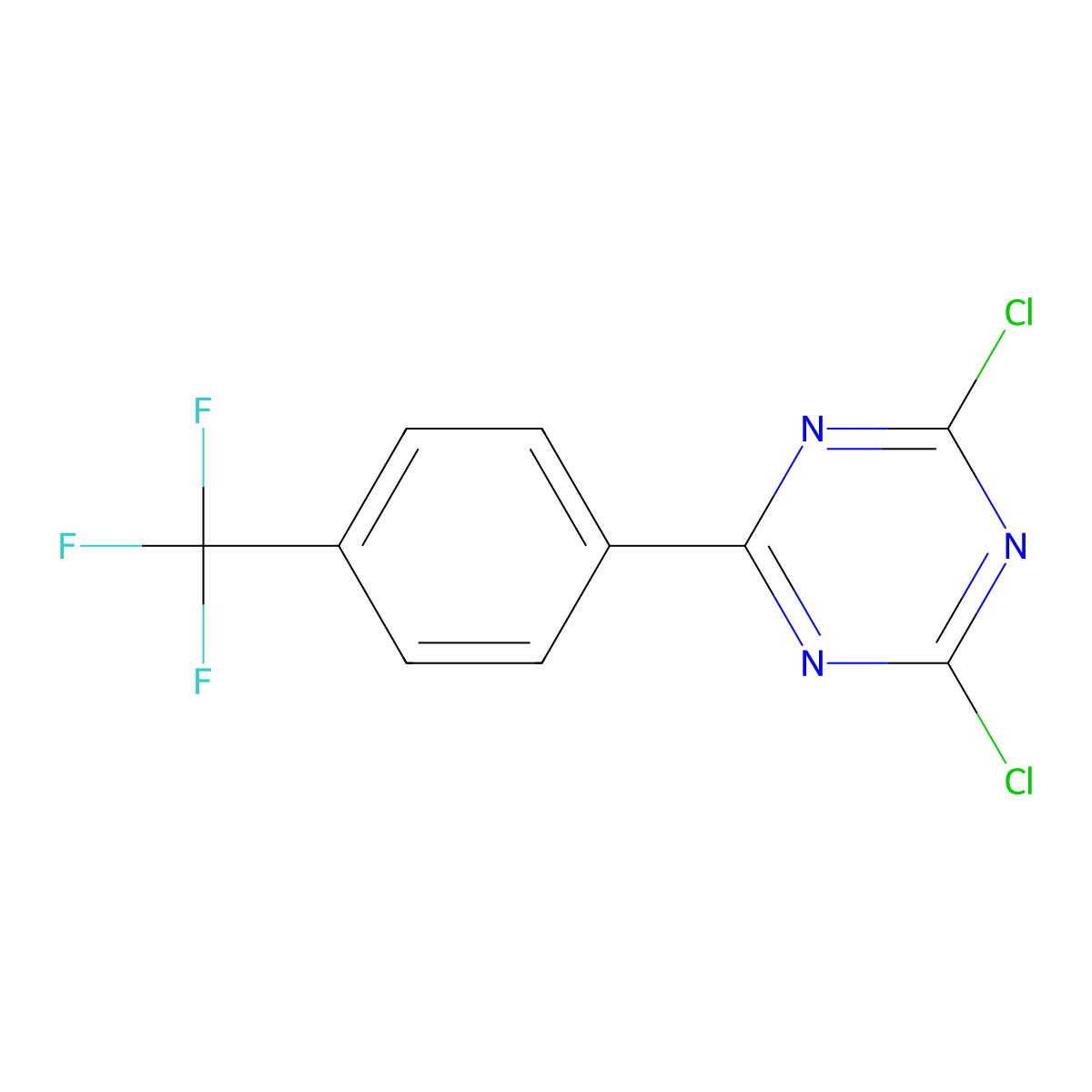 2,4-Dichloro-6-(4-trifluoromethylphenyl)-1,3,5-triazine molecular structure, CAS 1207841-73-3