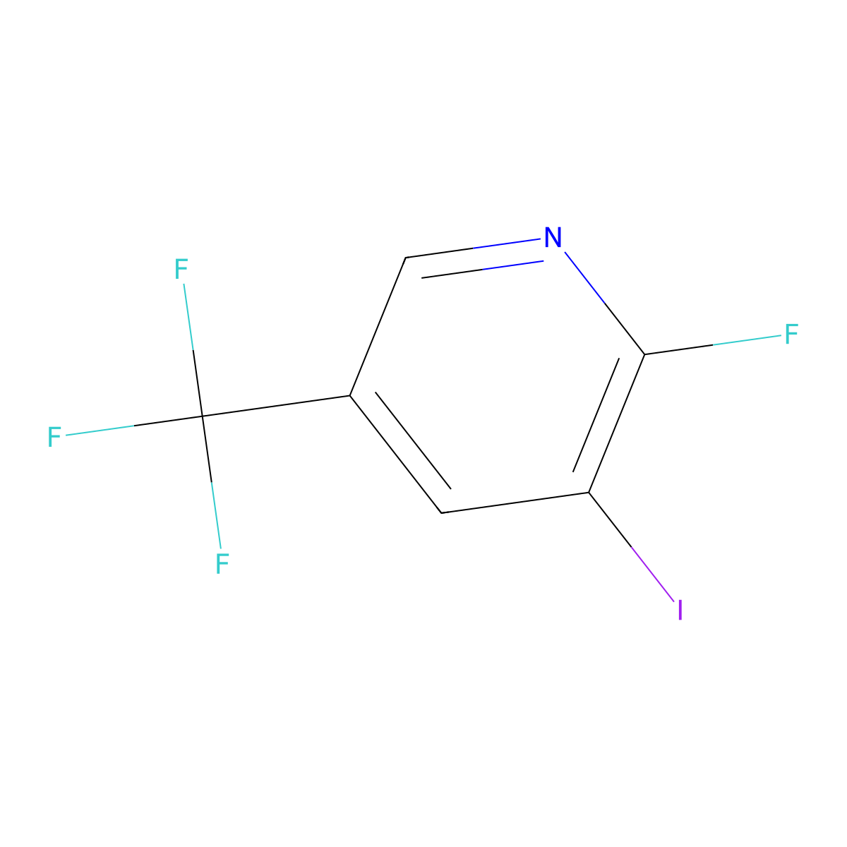 2-Fluoro-3-iodo-5-(trifluoromethyl)pyridine molecular structure, CAS 1207845-81-5