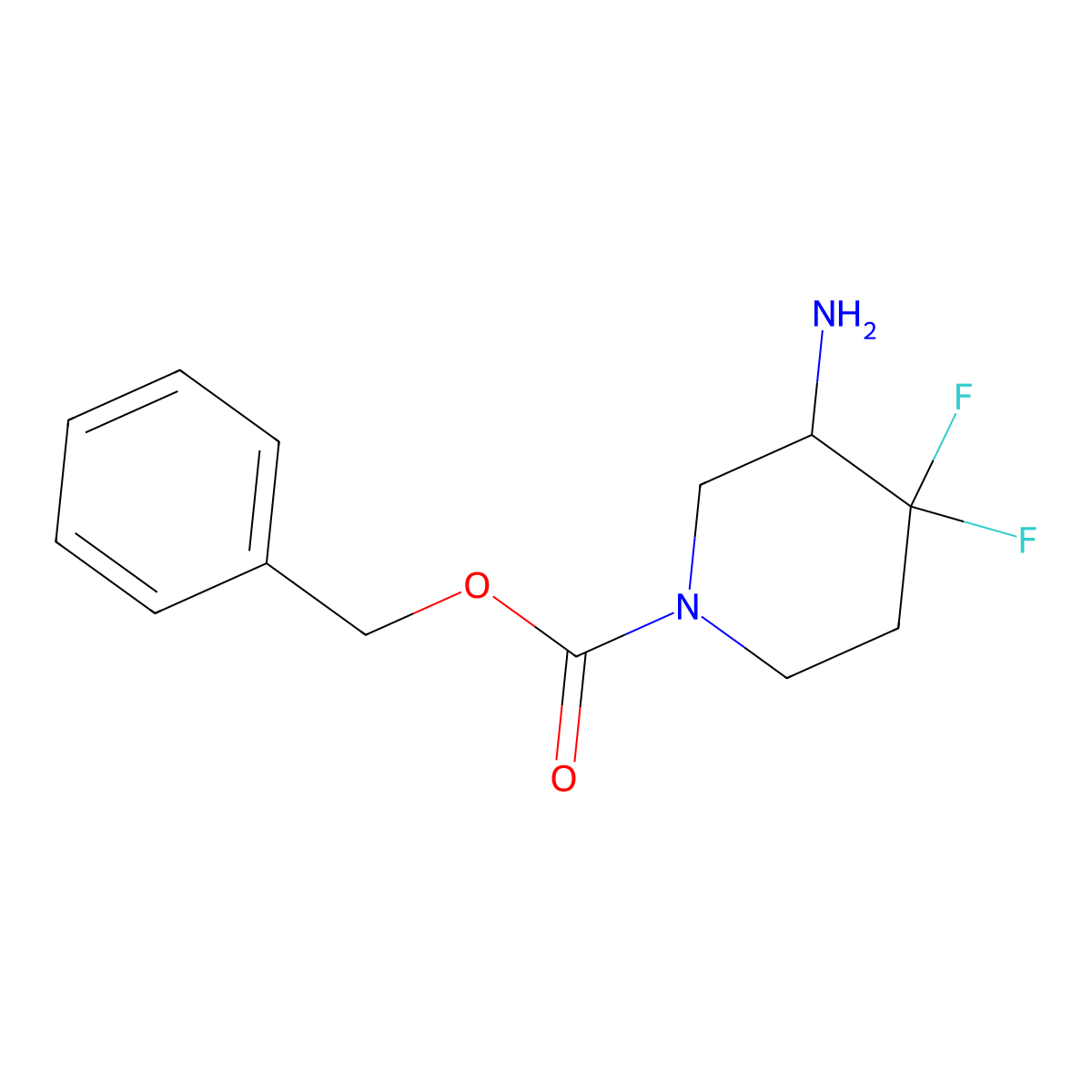 Benzyl 3-amino-4,4-difluoropiperidine-1-carboxylate molecular structure, CAS 1207852-56-9