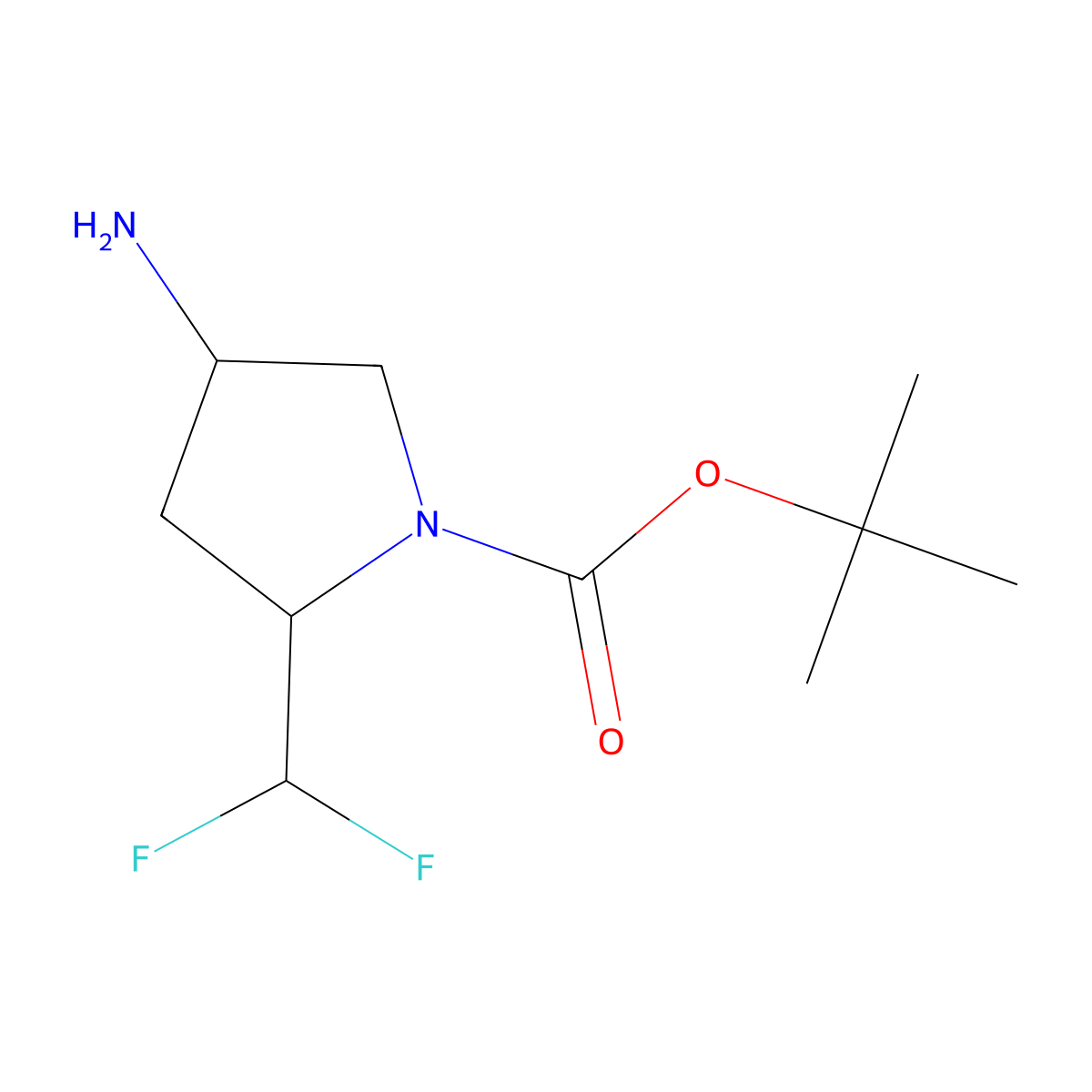 (2S,4R)-tert-Butyl 4-amino-2-(difluoromethyl)pyrrolidine-1-carboxylate molecular structure, CAS 1207852-96-7