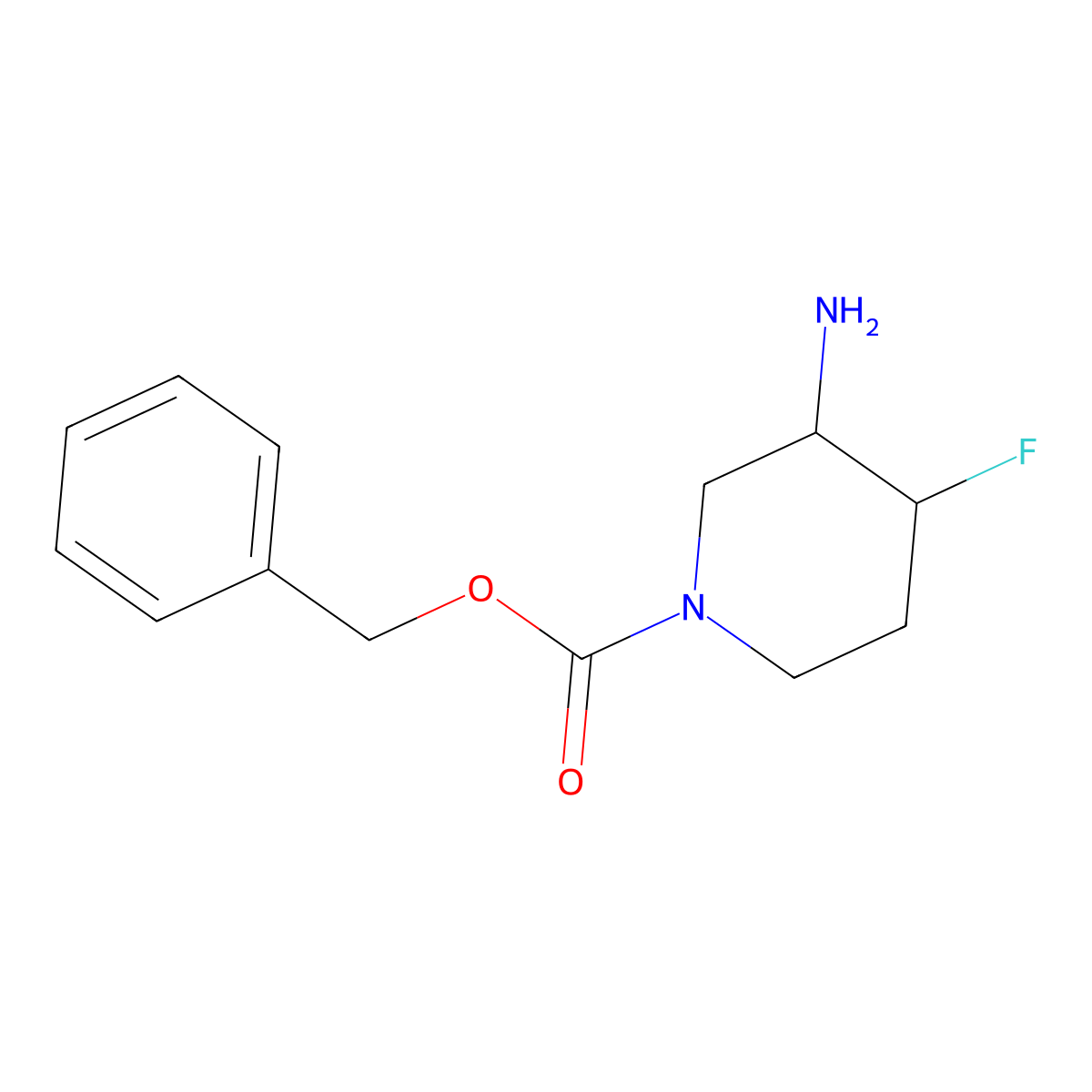 (3R,4R)-rel-Benzyl 3-amino-4-fluoropiperidine-1-carboxylate molecular structure, CAS 1207853-15-3