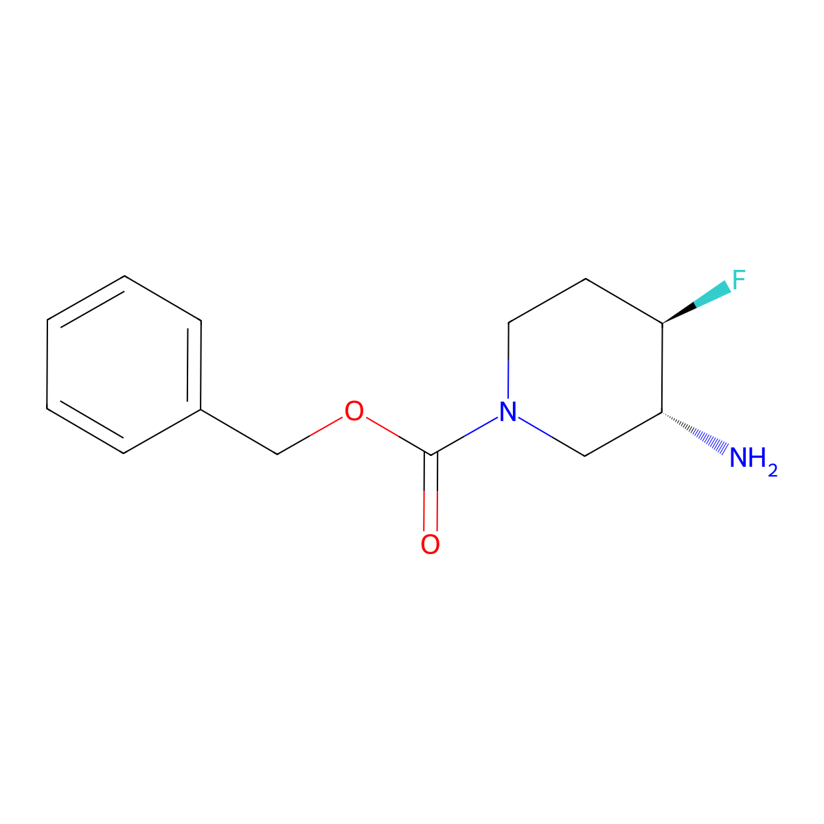 (3R,4R)-rel-Benzyl 3-amino-4-fluoropiperidine-1-carboxylate molecular structure, CAS 1207853-15-3