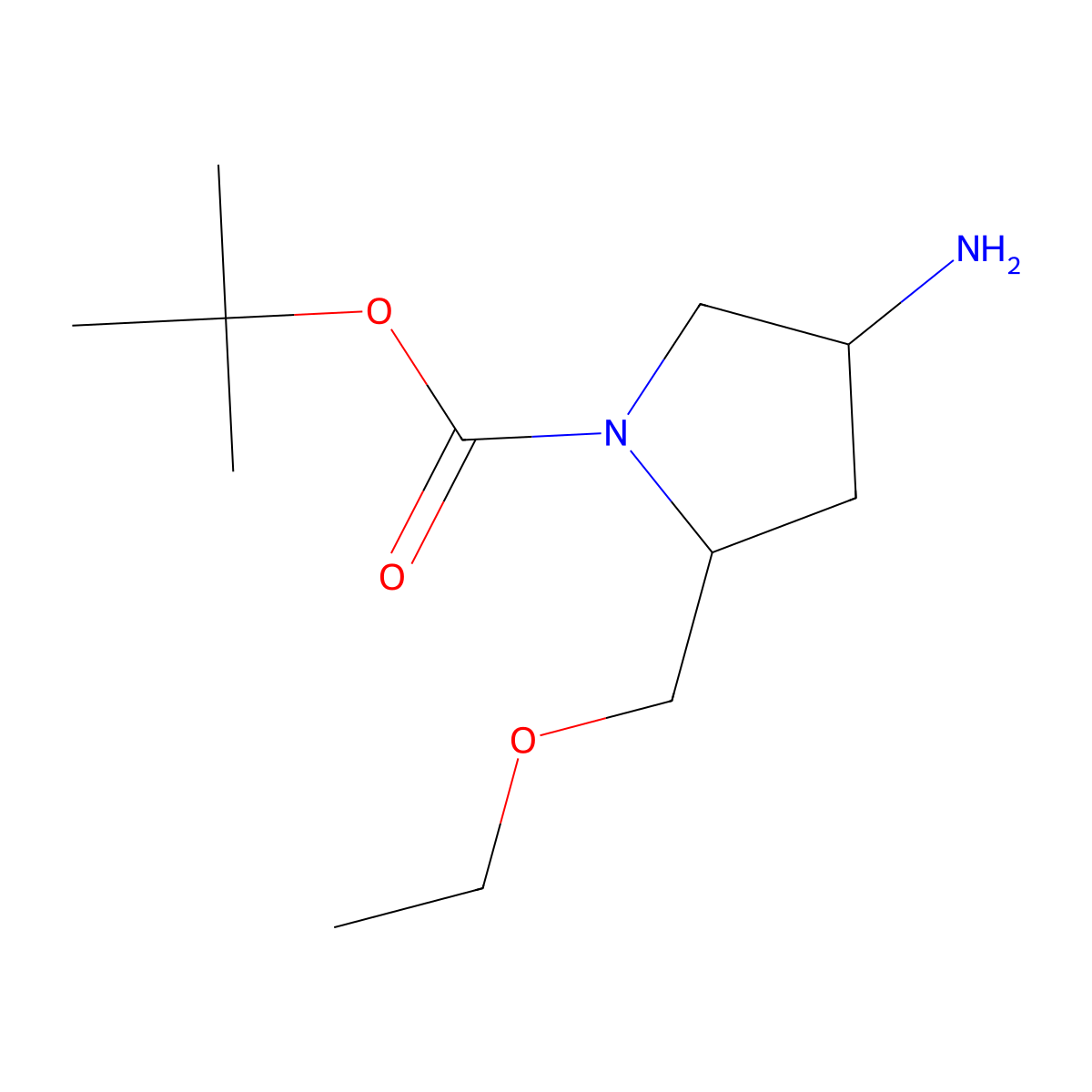 (2S,4R)-tert-Butyl 4-amino-2-(ethoxymethyl)pyrrolidine-1-carboxylate molecular structure, CAS 1207853-59-5