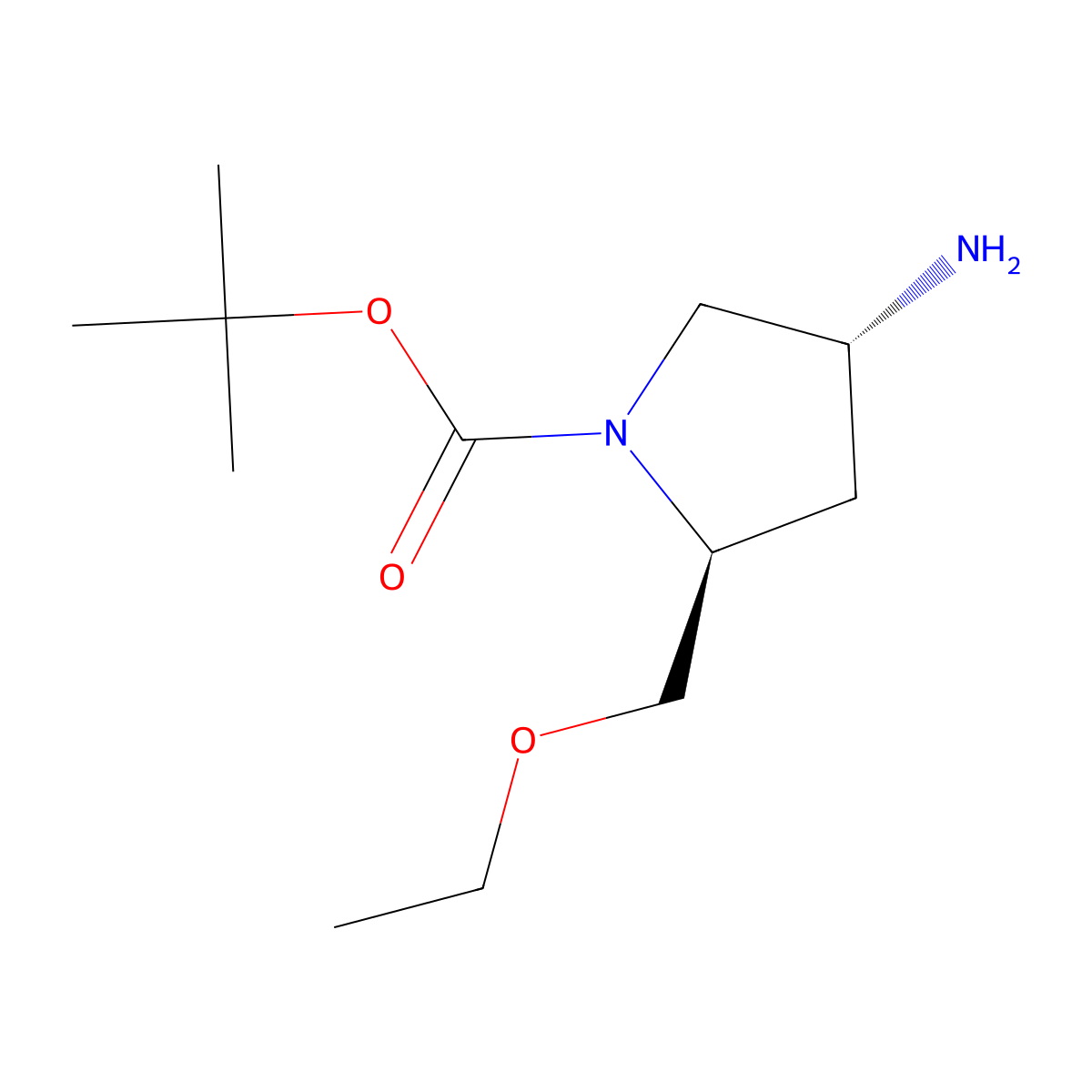 (2S,4R)-tert-Butyl 4-amino-2-(ethoxymethyl)pyrrolidine-1-carboxylate molecular structure, CAS 1207853-59-5