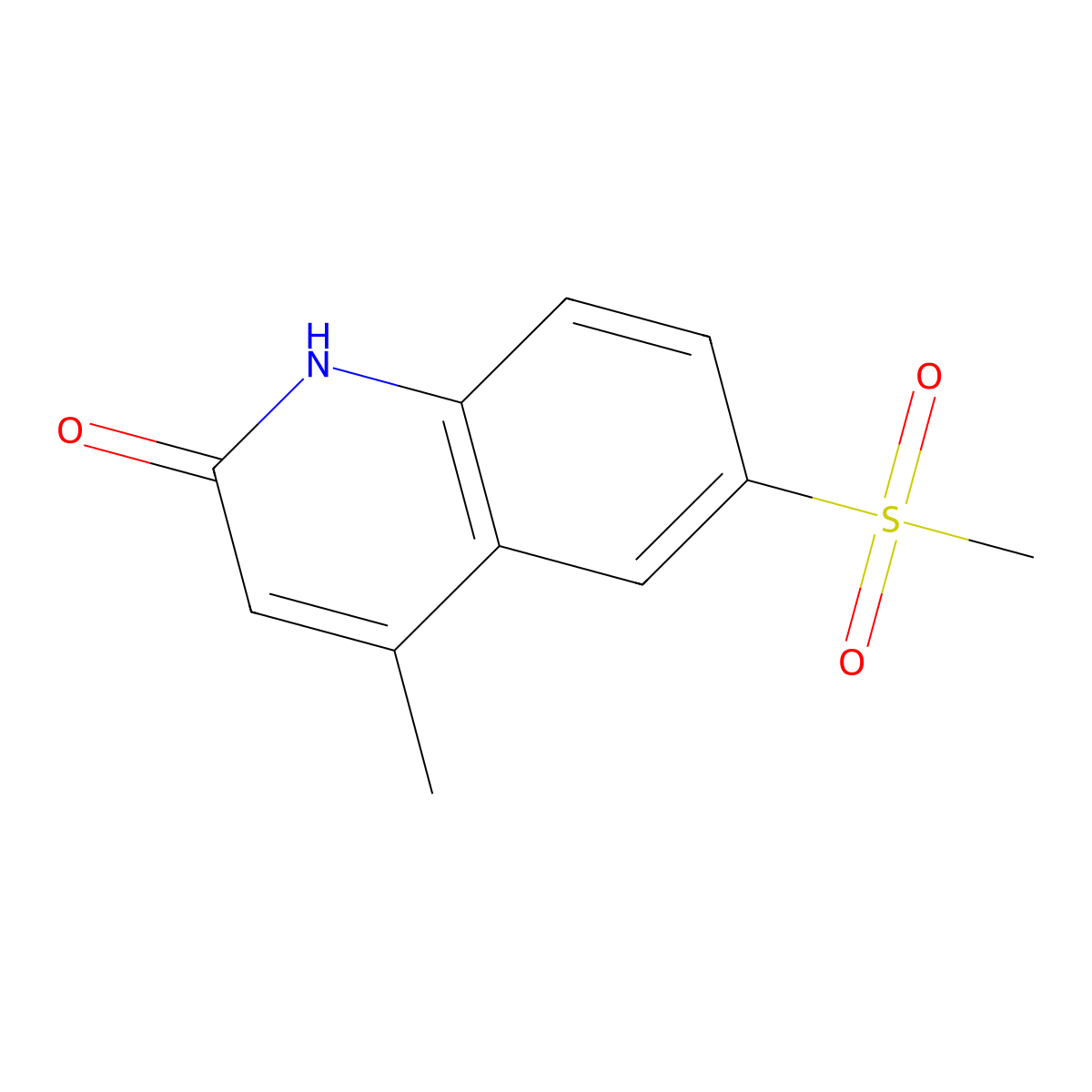 4-Methyl-6-(methylsulfonyl)quinolin-2(1H)-one molecular structure, CAS 1207858-37-4