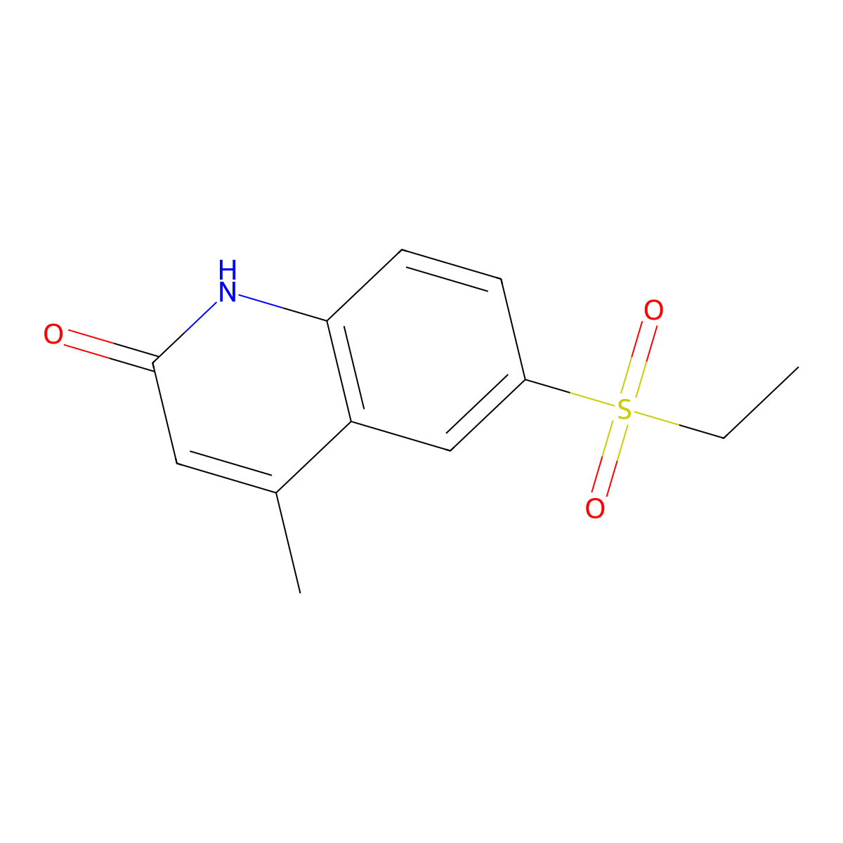 6-(Ethylsulfonyl)-4-methylquinolin-2(1H)-one molecular structure, CAS 1207858-38-5