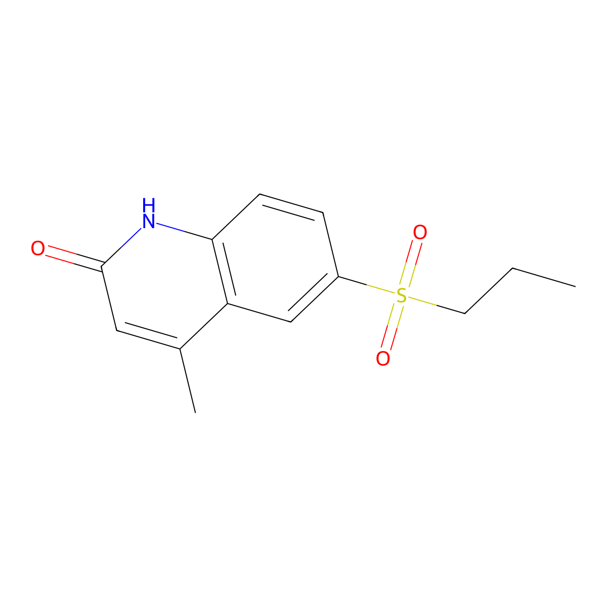 4-Methyl-6-(propylsulfonyl)quinolin-2(1H)-one molecular structure, CAS 1207858-39-6