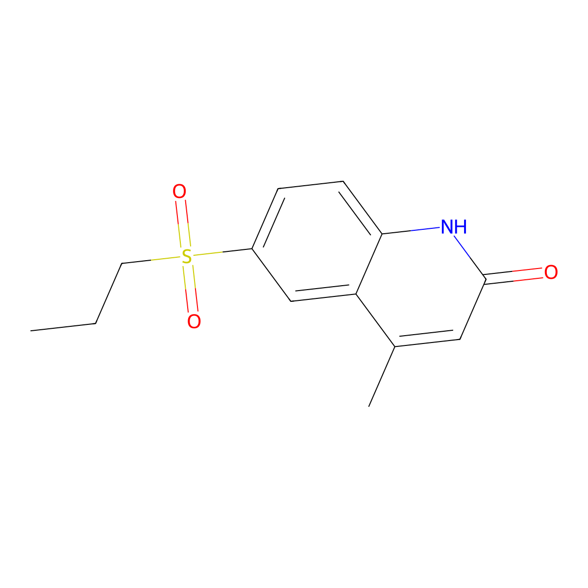 4-Methyl-6-(propylsulfonyl)quinolin-2(1H)-one molecular structure, CAS 1207858-39-6