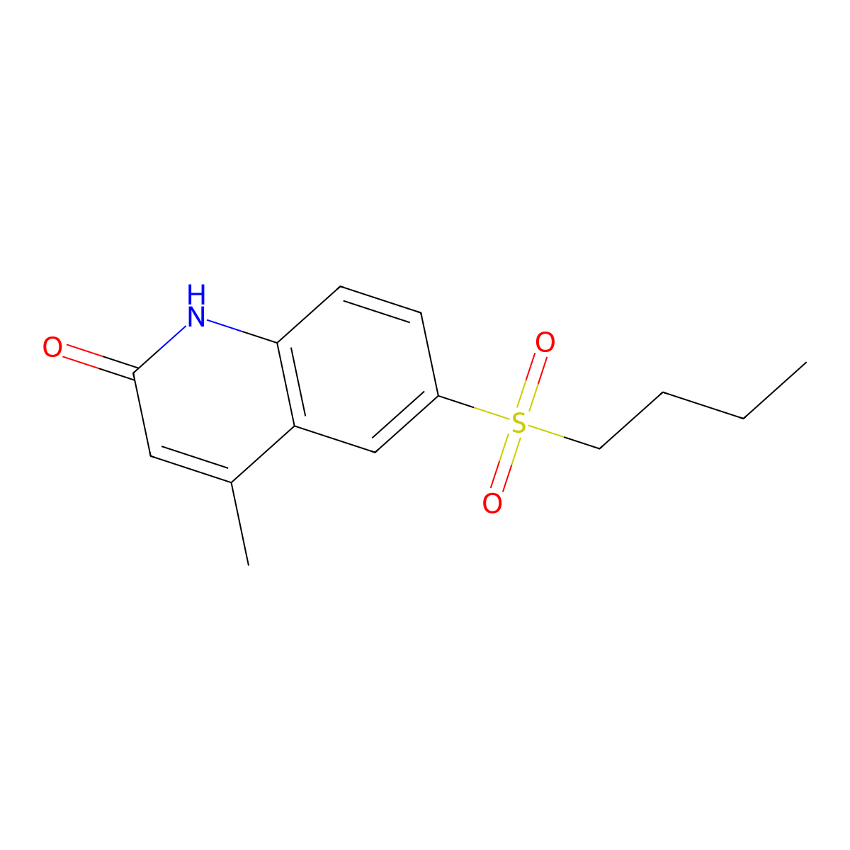 6-(Butylsulfonyl)-4-methylquinolin-2(1H)-one molecular structure, CAS 1207858-40-9