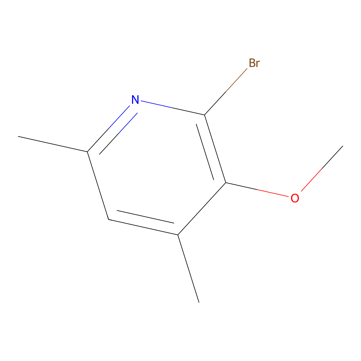 2-Bromo-3-methoxy-4,6-dimethylpyridine molecular structure, CAS 1207868-54-9
