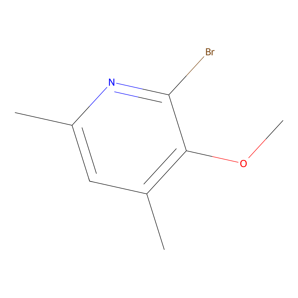 2-Bromo-3-methoxy-4,6-dimethylpyridine molecular structure, CAS 1207868-54-9