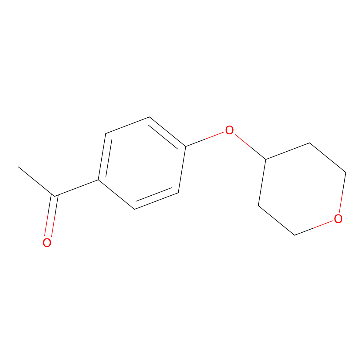 1-[4-(Oxan-4-yloxy)phenyl]ethan-1-one molecular structure, CAS 1207869-68-8
