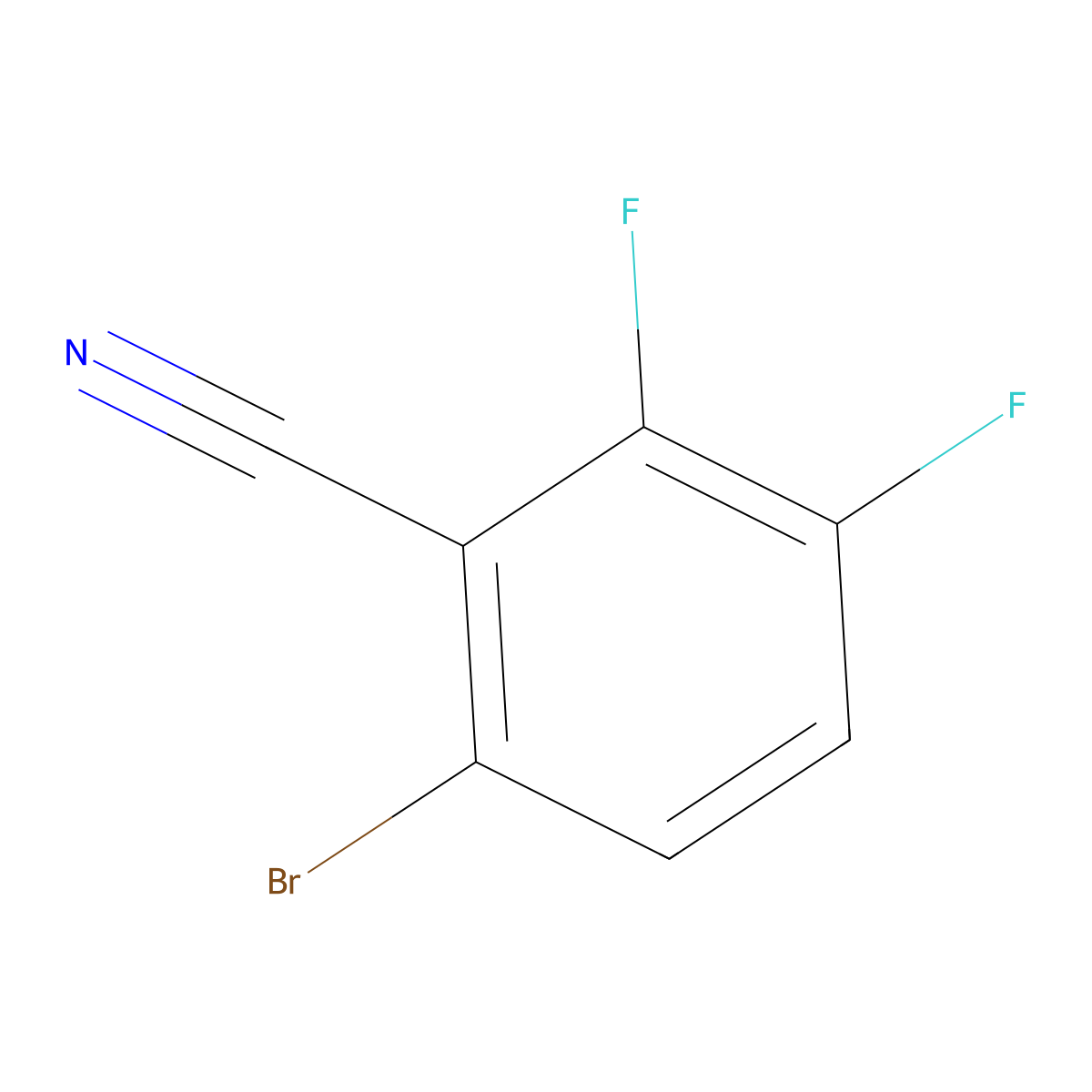 6-Bromo-2,3-difluorobenzonitrile molecular structure, CAS 1207875-87-3