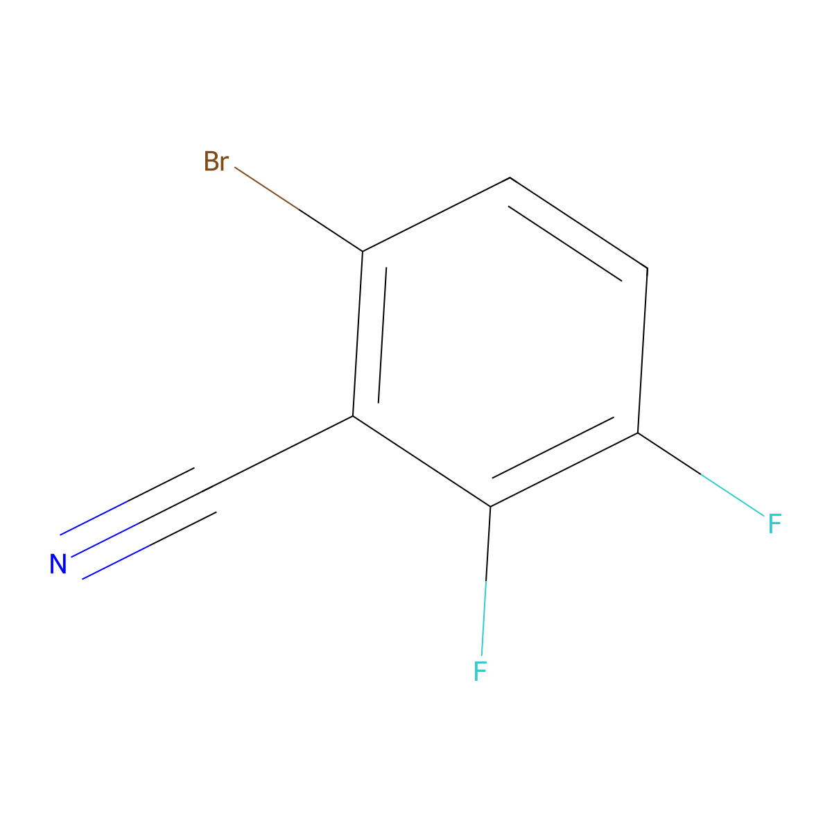 6-Bromo-2,3-difluorobenzonitrile molecular structure, CAS 1207875-87-3