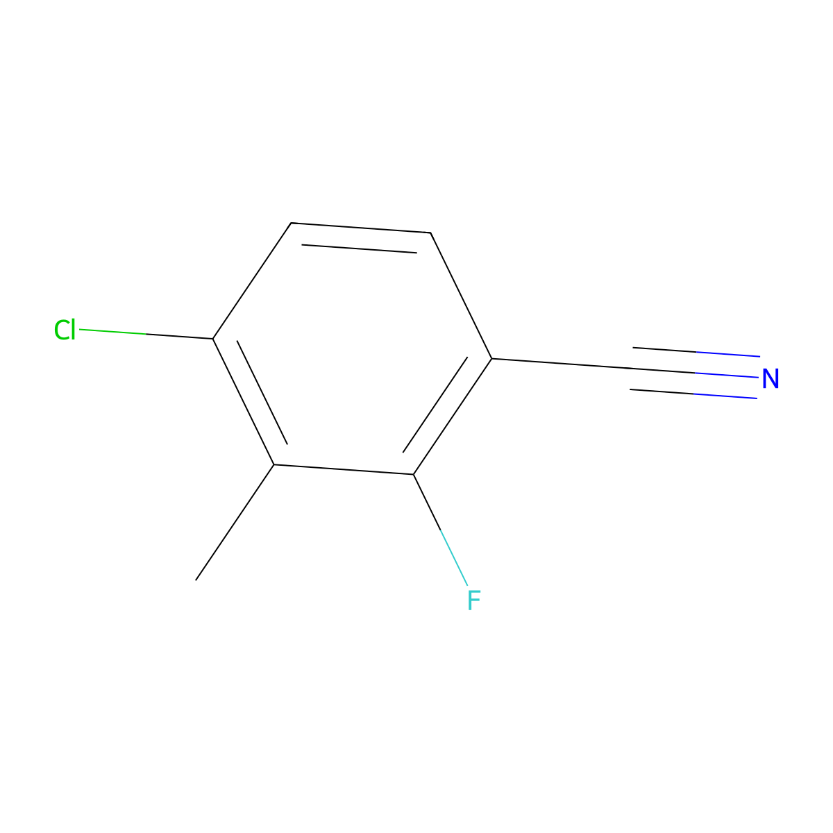 4-Chloro-2-fluoro-3-methylbenzonitrile molecular structure, CAS 1207875-88-4