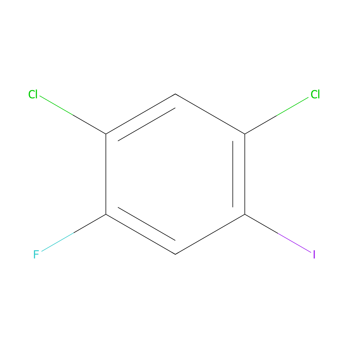 1,5-Dichloro-2-fluoro-4-iodobenzene molecular structure, CAS 1207875-89-5