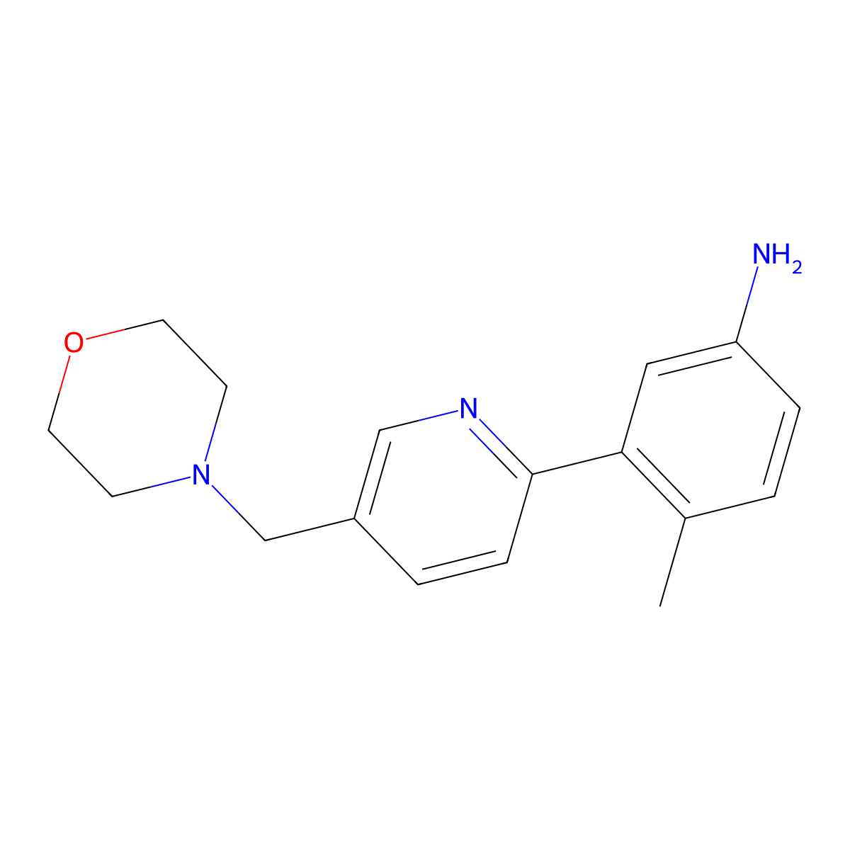 4-Methyl-3-(5-(morpholinomethyl)pyridin-2-yl)aniline molecular structure, CAS 1207877-81-3