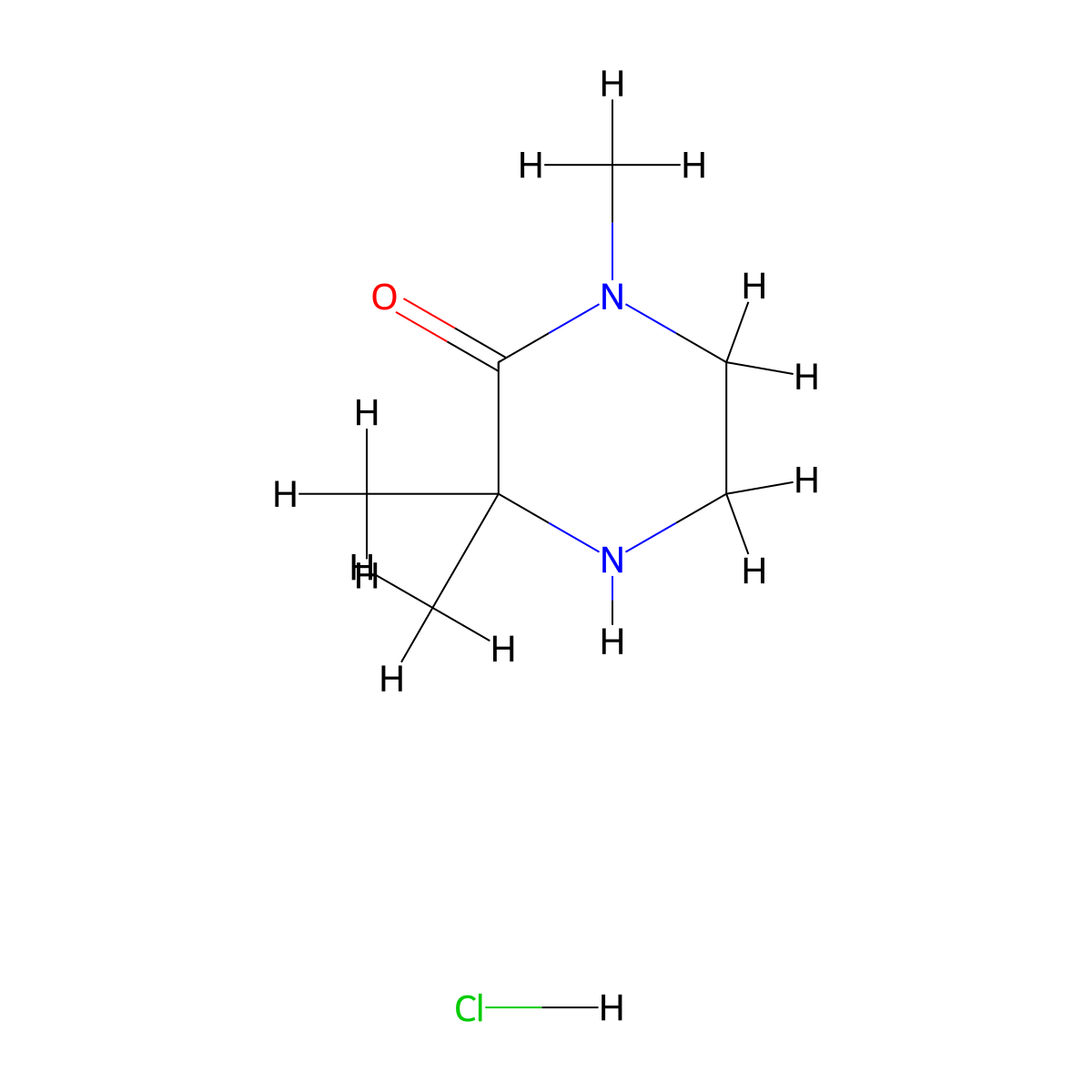 1,3,3-Trimethylpiperazin-2-one hydrochloride molecular structure, CAS 1207877-86-8