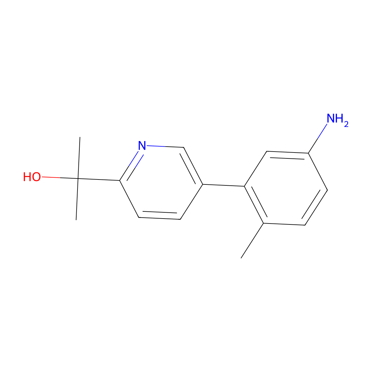 2-(5-(5-Amino-2-methylphenyl)pyridin-2-yl)propan-2-ol molecular structure, CAS 1207877-91-5