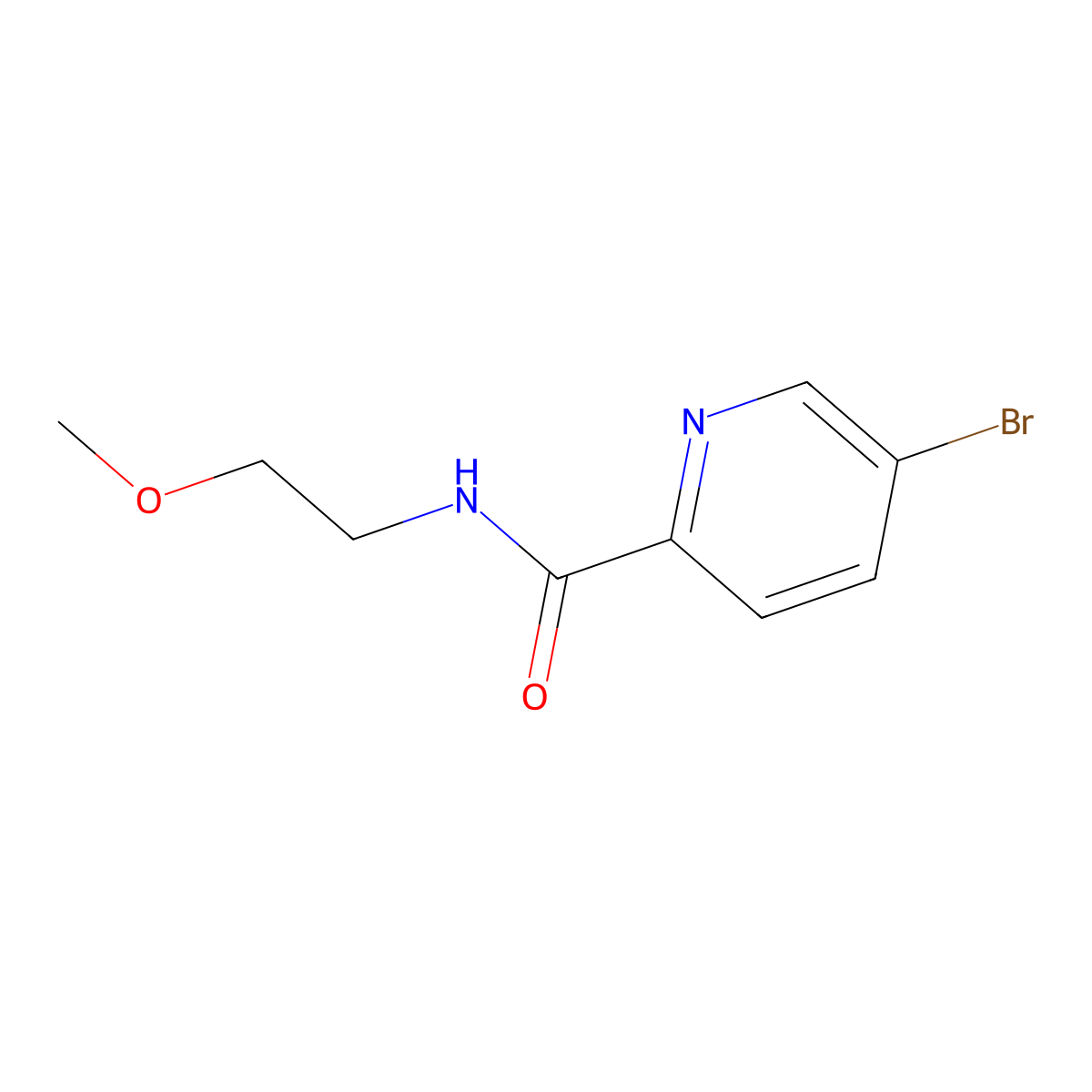 5-bromo-N-(2-methoxyethyl)picolinamide molecular structure, CAS 1207878-07-6