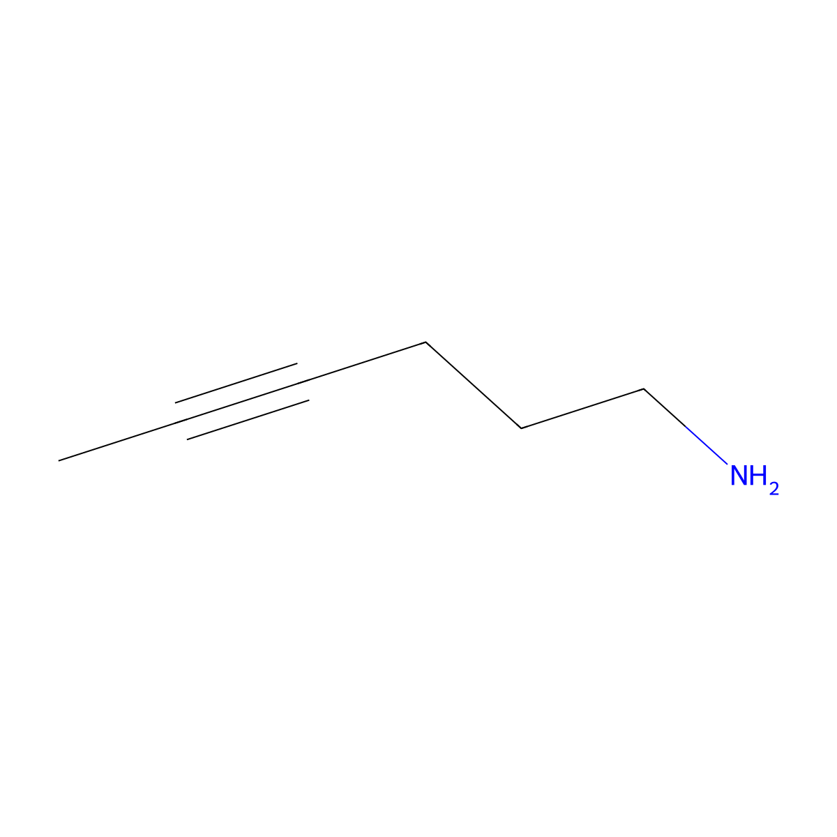 Hex-4-yn-1-amine molecular structure, CAS 120788-31-0