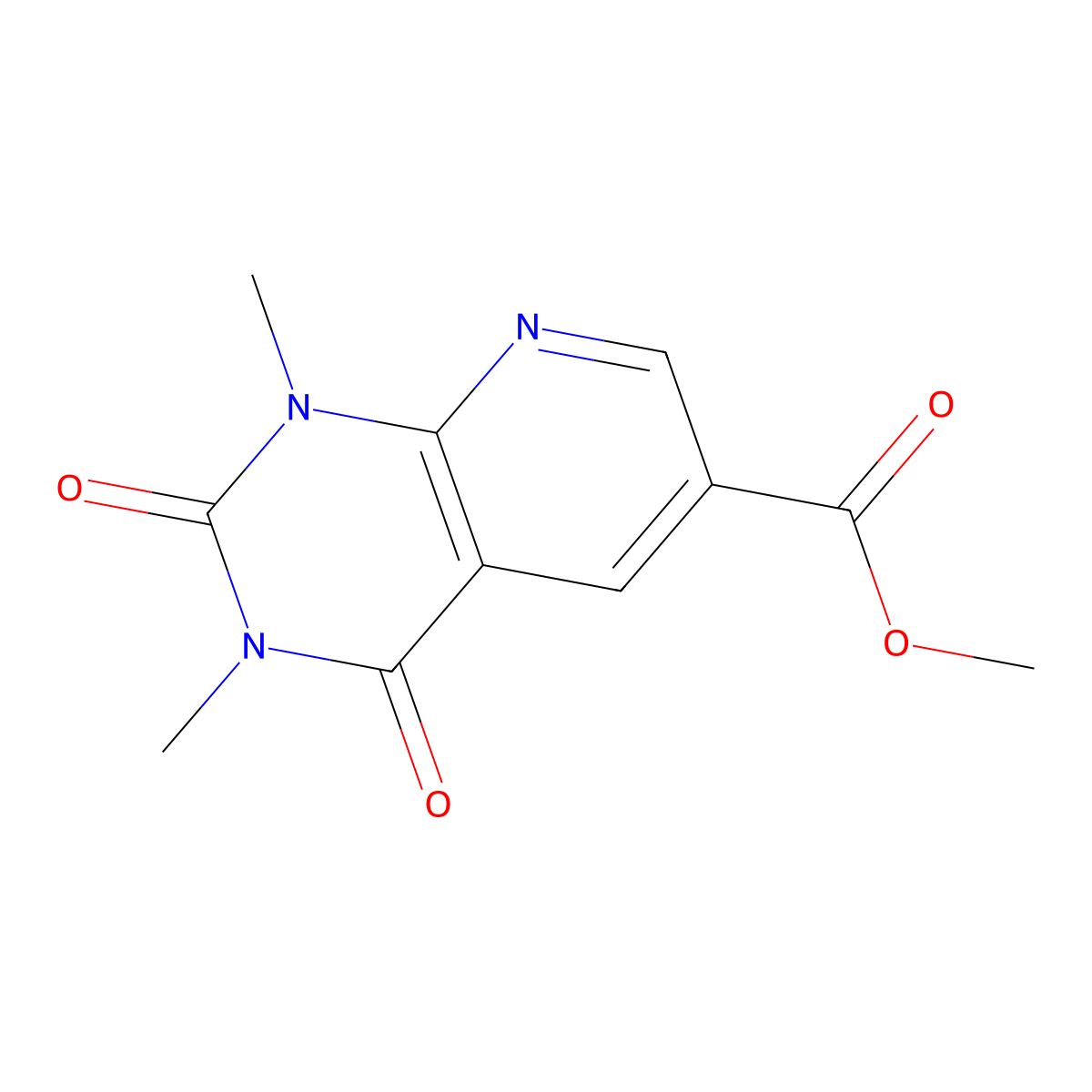 Methyl 1,3-dimethyl-2,4-dioxo-1,2,3,4-tetrahydropyrido[2,3-d]pyrimidine-6-carboxylate molecular structure, CAS 120788-68-3