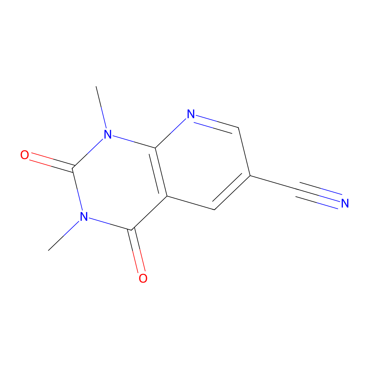 1,3-Dimethyl-2,4-dioxo-1H,2H,3H,4H-pyrido[2,3-d]pyrimidine-6-carbonitrile molecular structure, CAS 120788-69-4