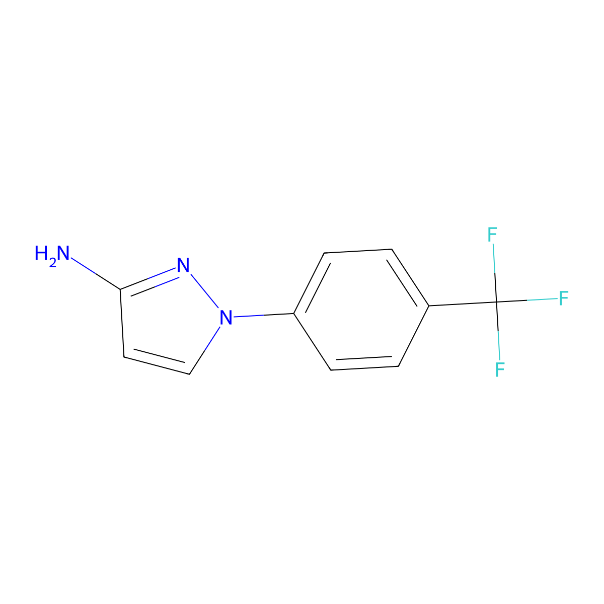 1-(4-(Trifluoromethyl)phenyl)-1H-pyrazol-3-amine molecular structure, CAS 1207891-03-9