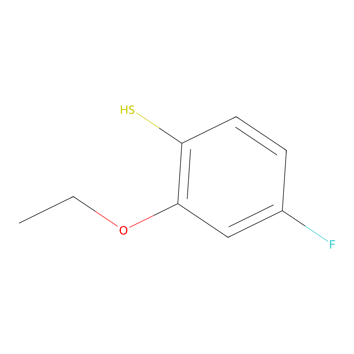 2-Ethoxy-4-fluorobenzenethiol molecular structure, CAS 1207891-59-5