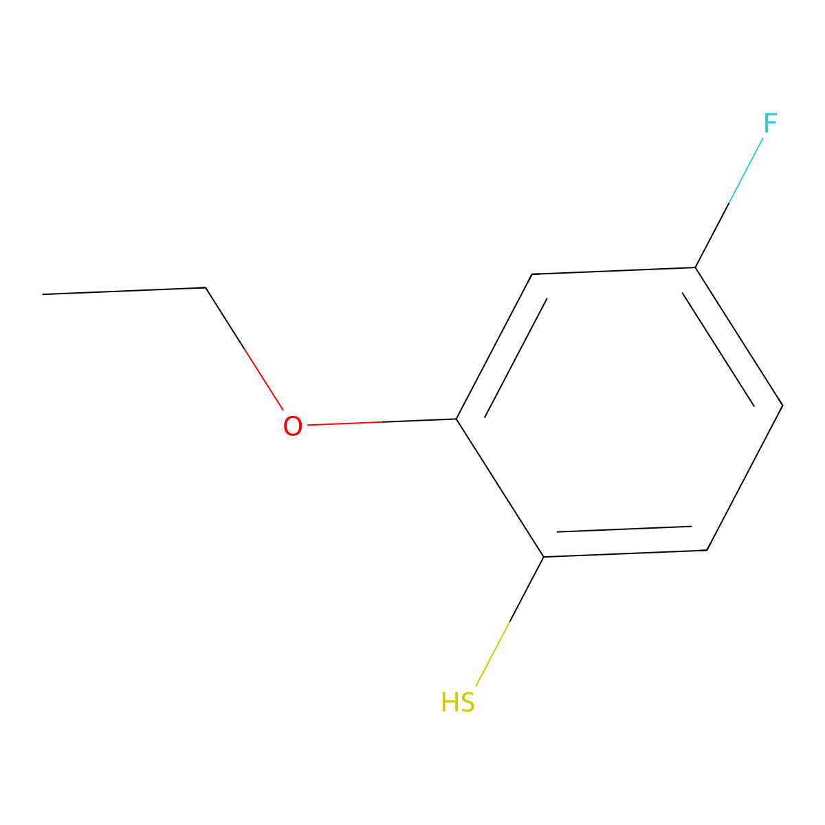 2-Ethoxy-4-fluorobenzenethiol molecular structure, CAS 1207891-59-5