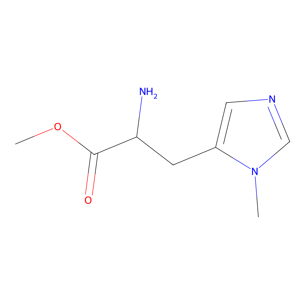 methyl 2-amino-3-(1-methyl-1H-imidazol-5-yl)propanoate molecular structure, CAS 1207948-24-0