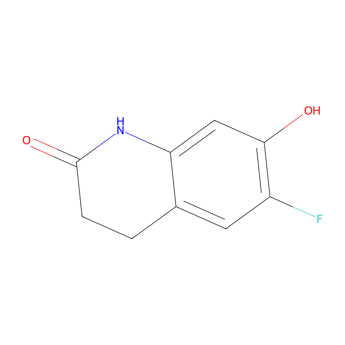 6-fluoro-7-hydroxy-3,4-dihydro-1H-quinolin-2-one molecular structure, CAS 1207954-11-7