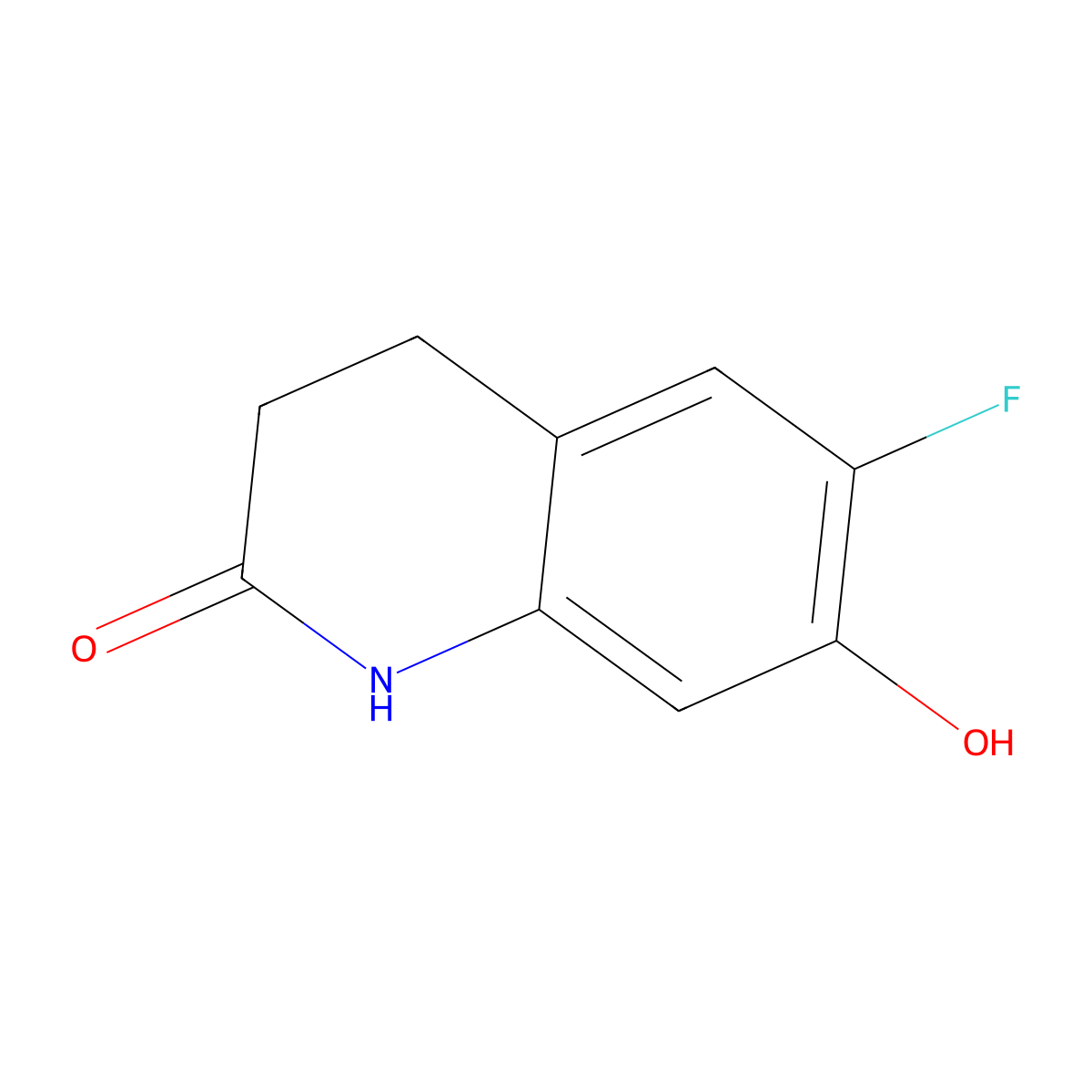 6-fluoro-7-hydroxy-3,4-dihydro-1H-quinolin-2-one molecular structure, CAS 1207954-11-7