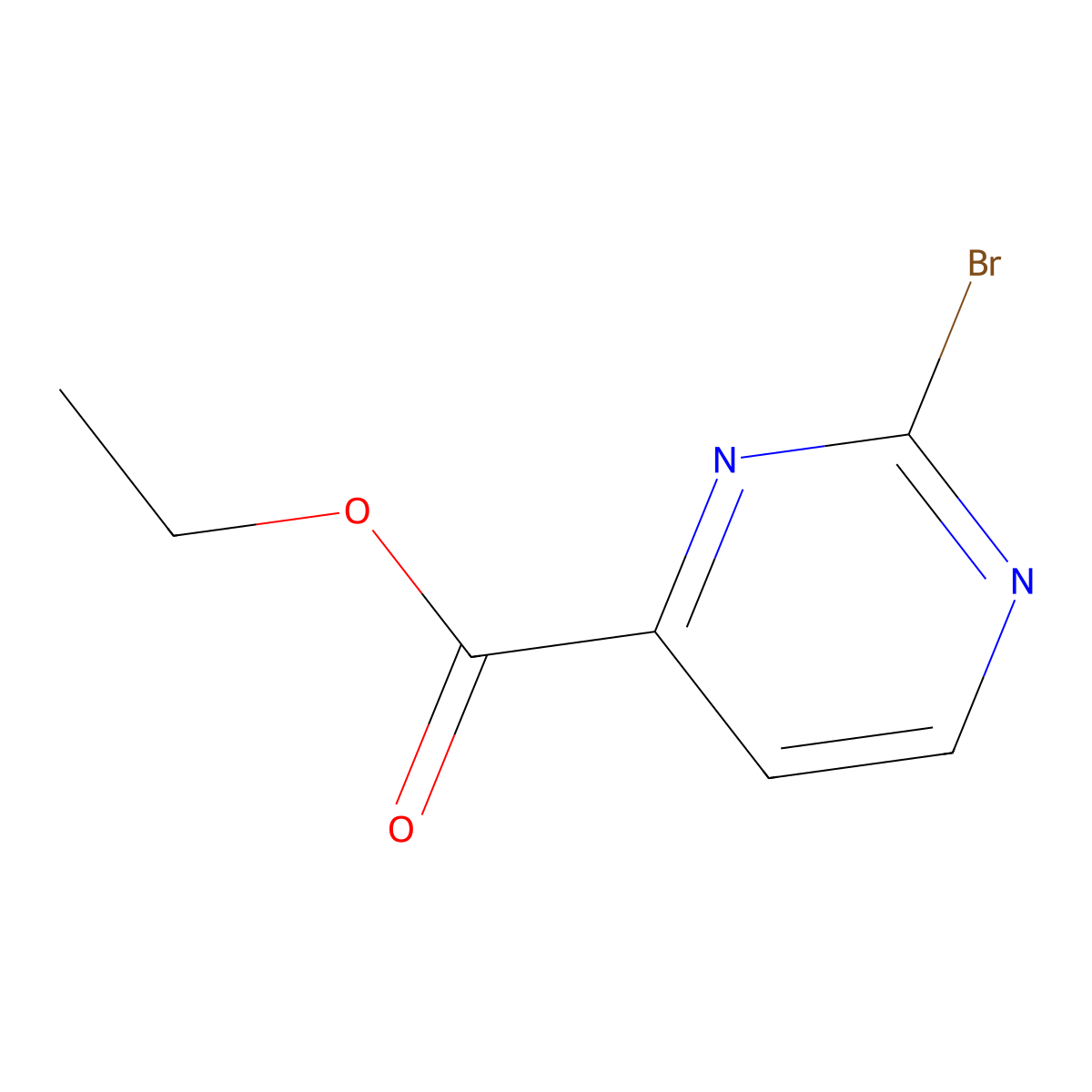 Ethyl 2-bromopyrimidine-4-carboxylate molecular structure, CAS 1207954-85-5