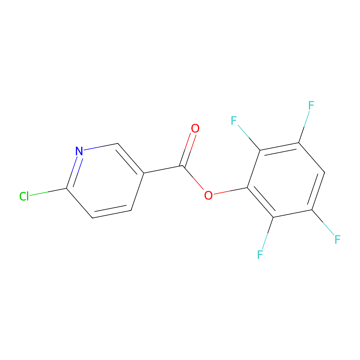 2,3,5,6-Tetrafluorophenyl 6-chloro-3-pyridinecarboxylate molecular structure, CAS 1207954-98-0