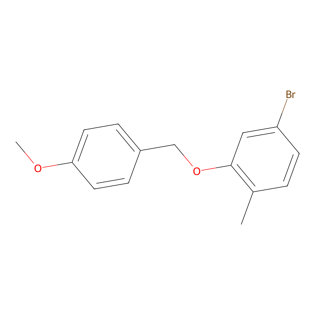 4-Bromo-2-((4-methoxybenzyl)oxy)-1-methylbenzene molecular structure, CAS 1207956-22-6