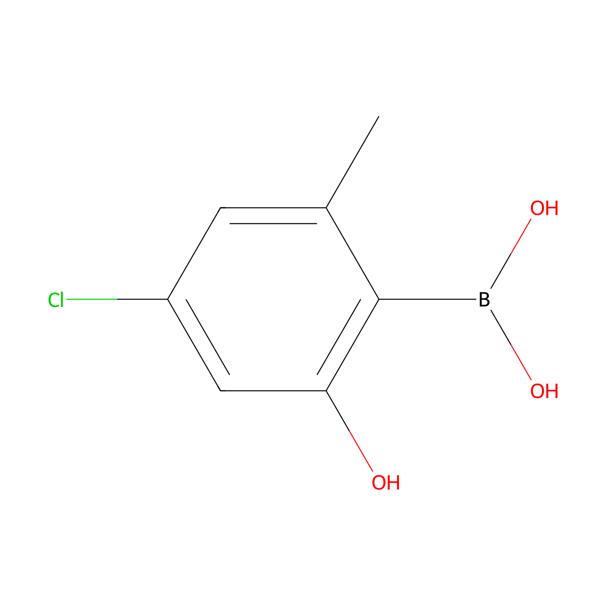 B-(4-Chloro-2-hydroxy-6-methylphenyl)boronic acid molecular structure, CAS 1207961-50-9