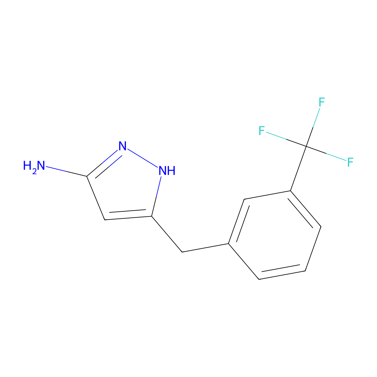 3-(3-(Trifluoromethyl)benzyl)-1H-pyrazol-5-amine molecular structure, CAS 1207970-12-4