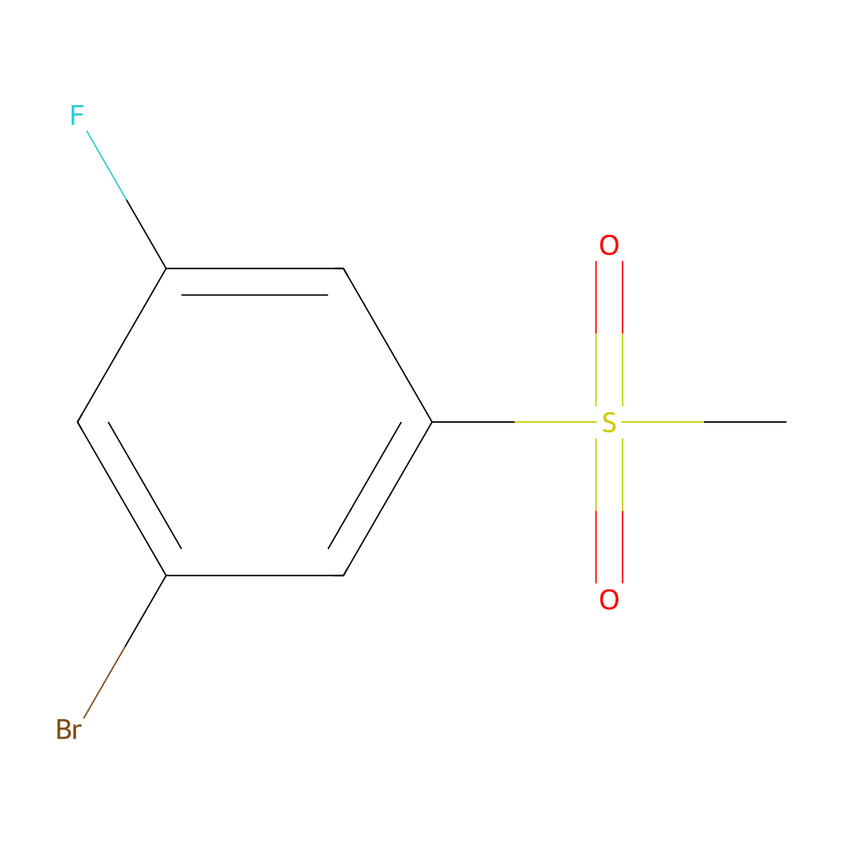 1-Bromo-3-fluoro-5-(methylsulfonyl)benzene molecular structure, CAS 1207970-78-2