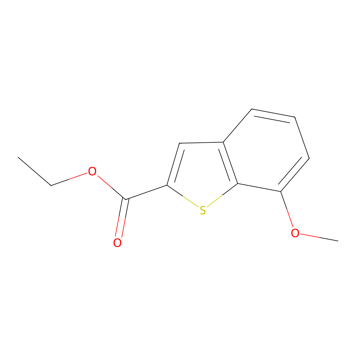 Ethyl 7-methoxybenzo[b]thiophene-2-carboxylate molecular structure, CAS 1207973-02-1