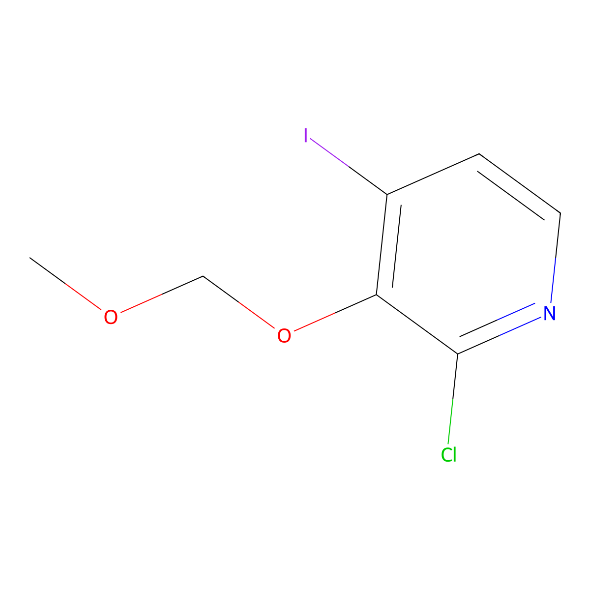 2-Chloro-4-iodo-3-(methoxymethoxy)pyridine molecular structure, CAS 1207973-14-5