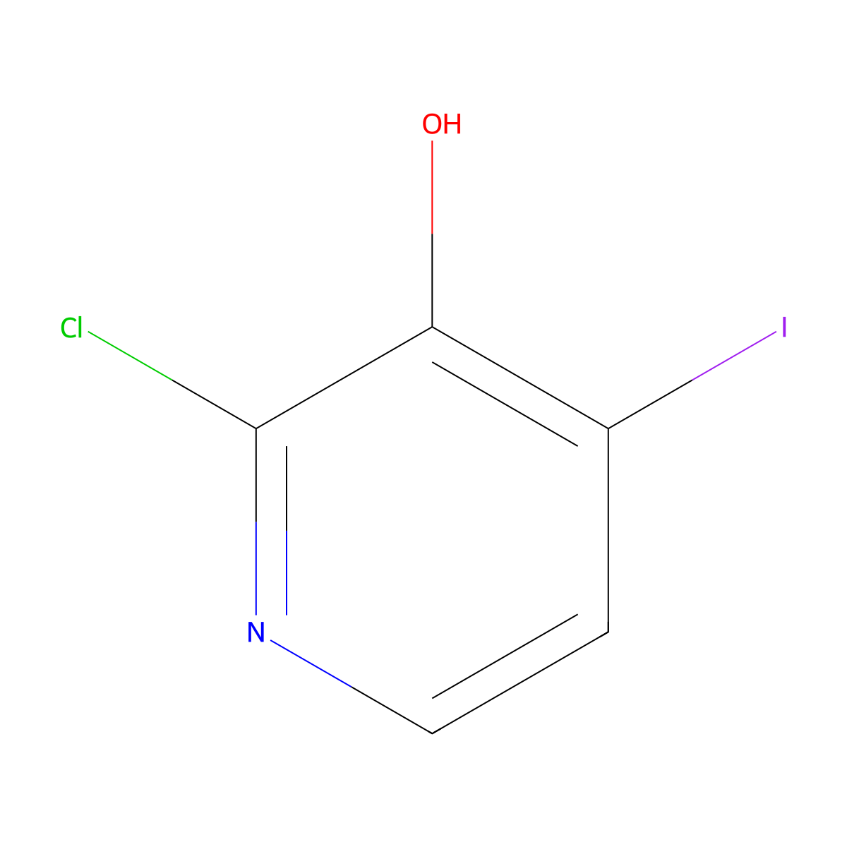 2-Chloro-4-iodopyridin-3-ol molecular structure, CAS 1207973-15-6