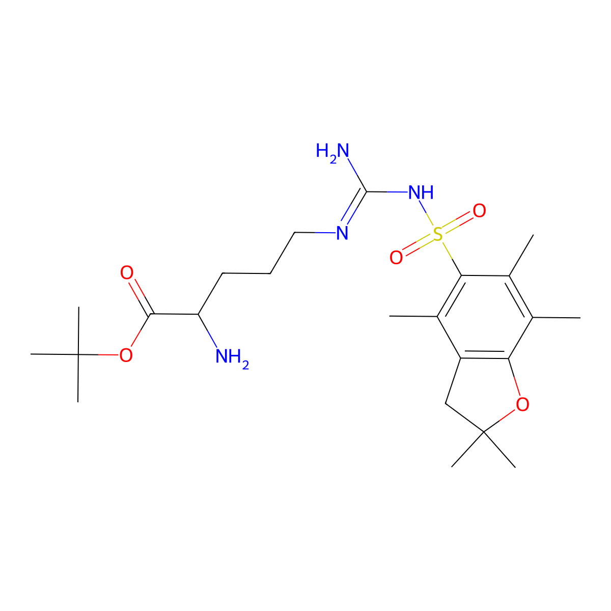 tert-Butyl Nw-((2,2,4,6,7-pentamethyl-2,3-dihydrobenzofuran-5-yl)sulfonyl)-L-argininate molecular structure, CAS 1207974-52-4