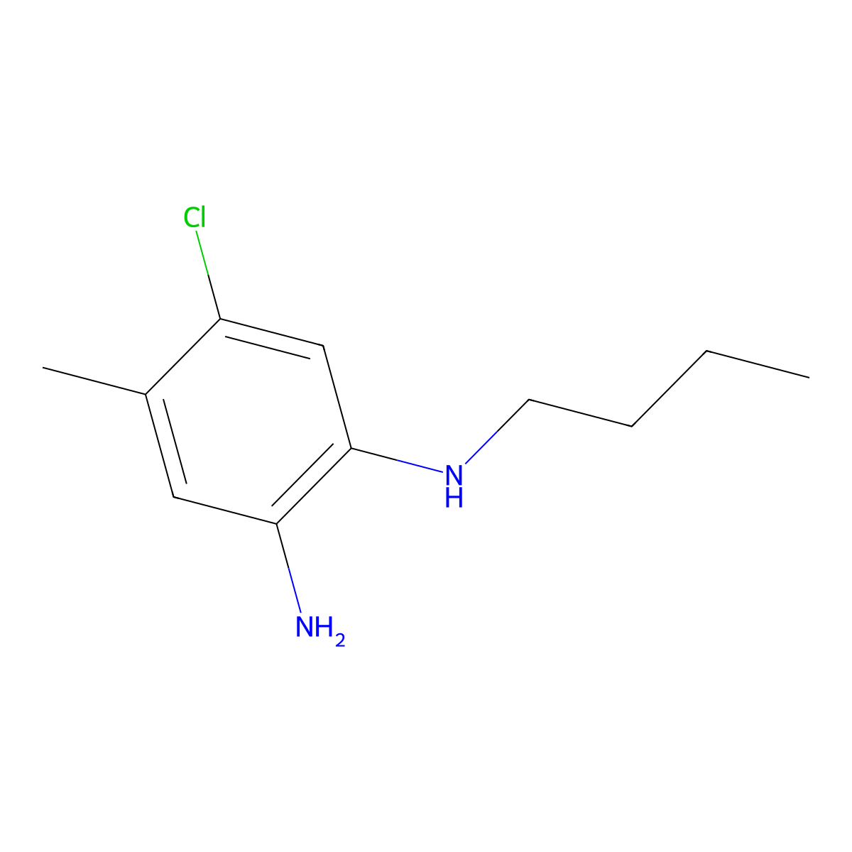 N1-Butyl-5-chloro-4-methylbenzene-1,2-diamine molecular structure, CAS 1207983-39-8