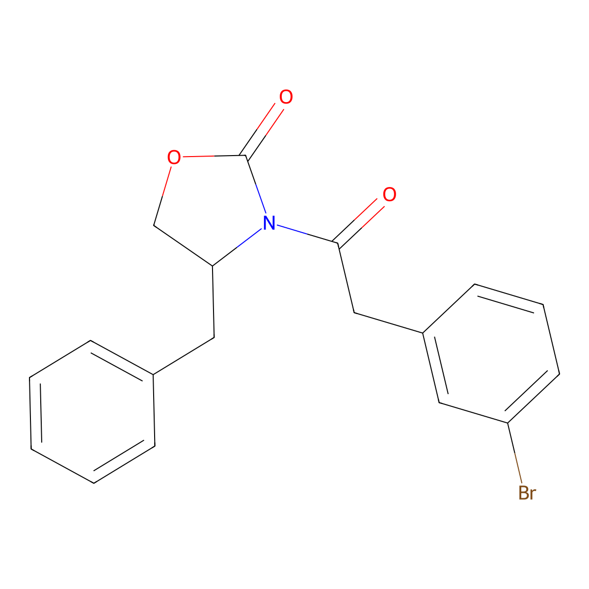 (S)-4-benzyl-3-(2-(3-bromophenyl)acetyl)oxazolidin-2-one molecular structure, CAS 1207989-32-9